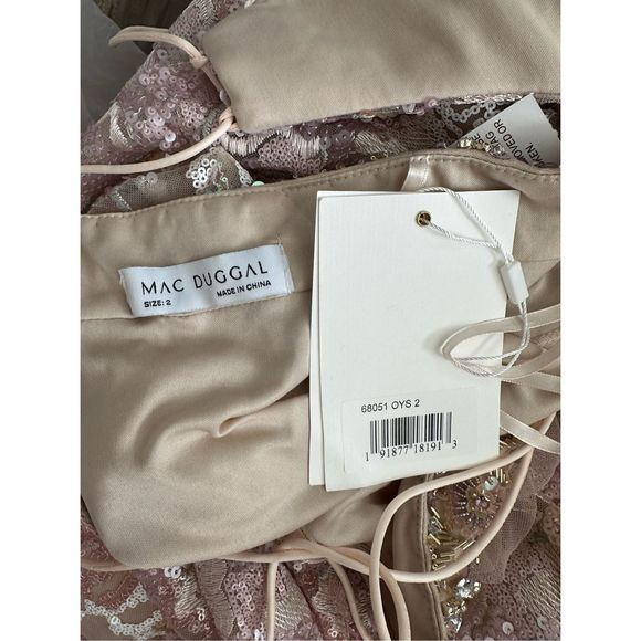 MAC DUGGAL EMBELLISHED V-NECK A LINE GOWN - Picture 10 of 10